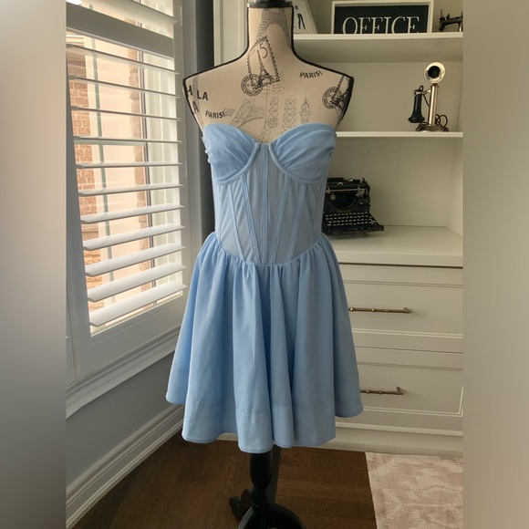 BARDOT Hart Corset Mini Dress Strapless Artic Blue Women’s Size 8 BRAND NEW - Picture 8 of 16